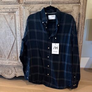 Selected Homme Navy Checkered Casual Shirt